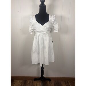lulus white babydoll dress nwt small lined